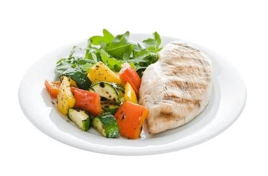Куриное филе с запечеными овощами  210г